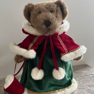 Vintage Christmas Teddy Bear on a Stand
